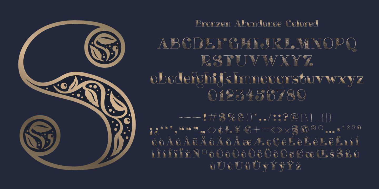 Пример шрифта Bronzen Abundance Pattern